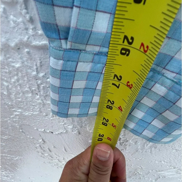 Robert Graham Mens Box Pattern Long Sleeve Polo Blue White Size 2XL - Picture 5 of 10